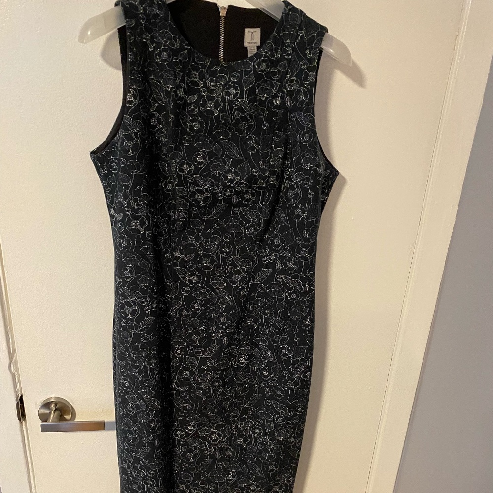 Pencil dress Tristan Midi Length  Blue and white size 10